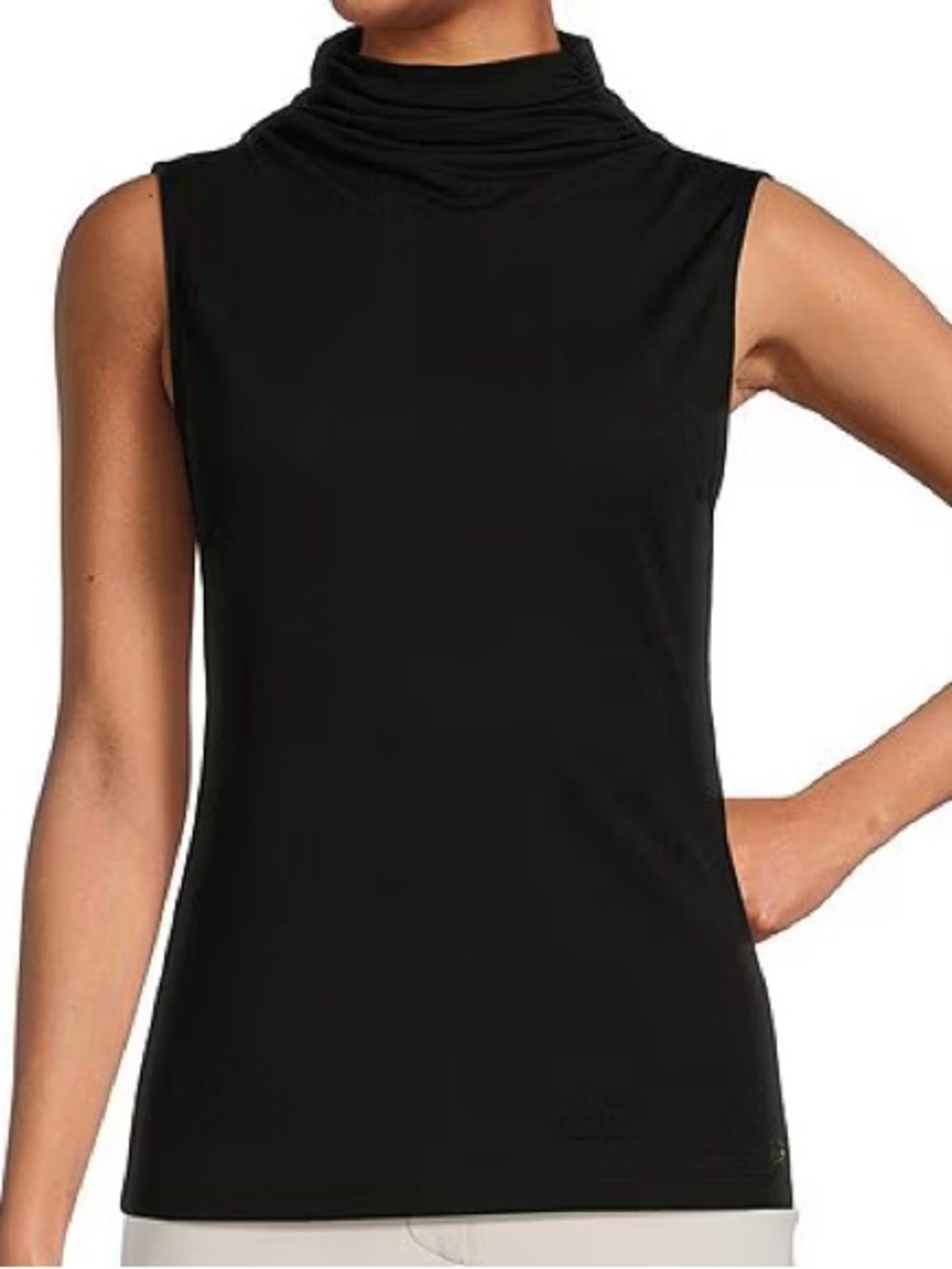 Donna Karan Black Mock Neck Tank | Size M